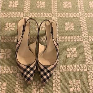 Burberry plaid slingback heel true size 9